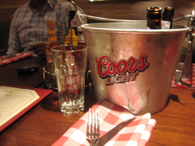 The lanes included bar service, so the buckets o' beer didn't have to stop.